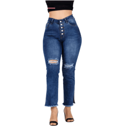 PANTALON FLARE STRECH RASGADO